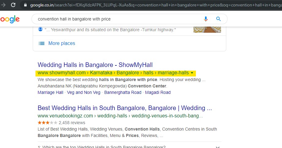 Convention hall in bangalore with price