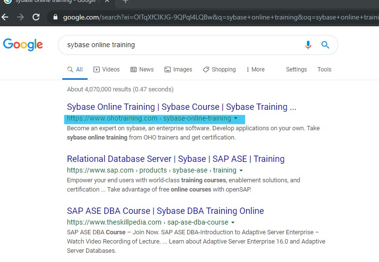 sybase online training